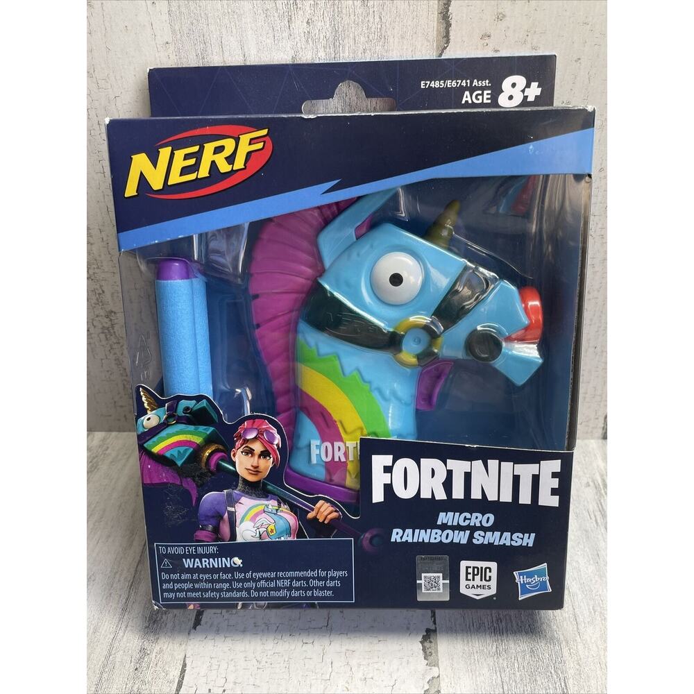 Nerf Fortnite Micro Rainbow Smash Llama Blaster Elite Darts Hasbro Toy Age 8 Up